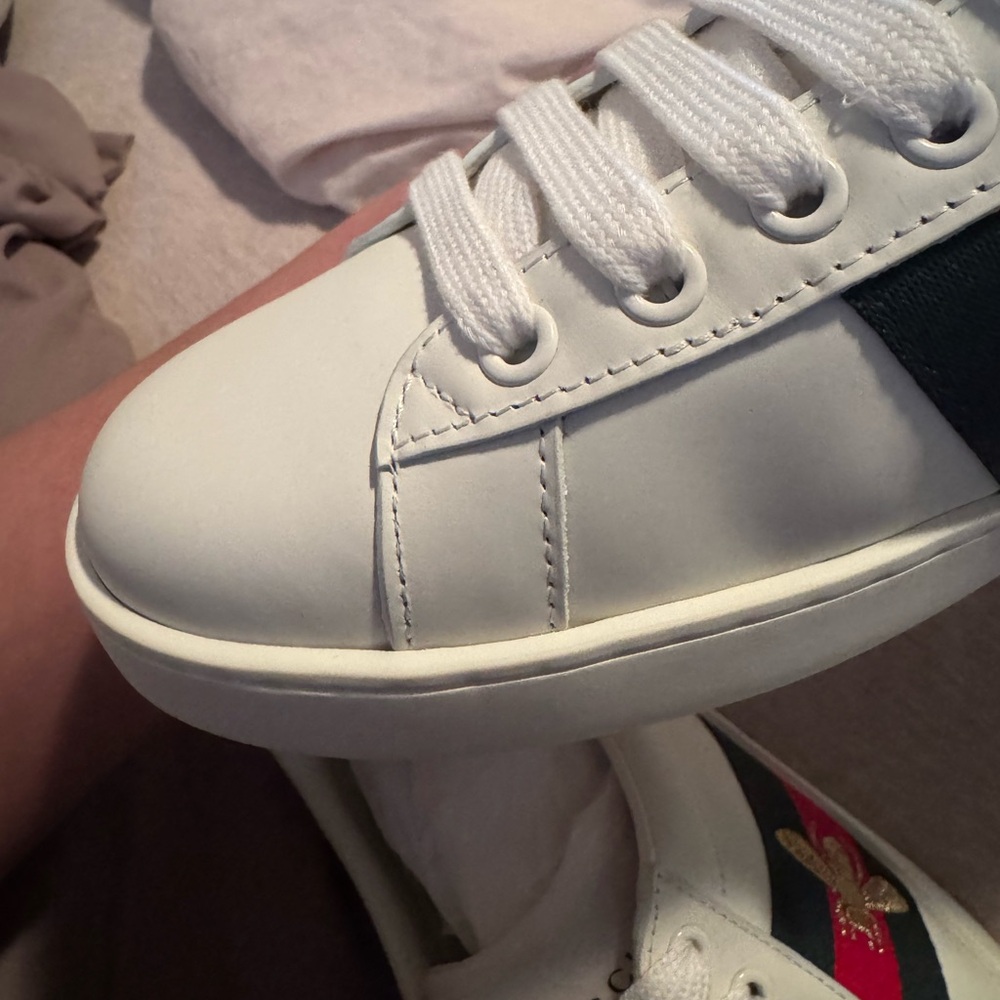 Gucci Ace Small Bee Sneakers Men’s Size 8 Classic Designer Shoes - Picture 14 of 17
